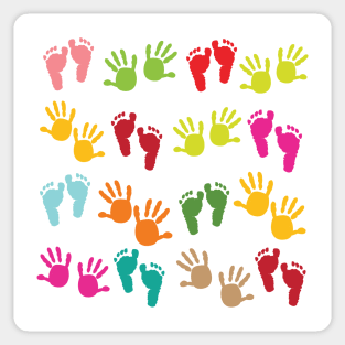 Baby footprint and hands kids Sticker